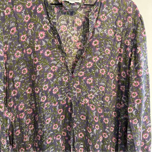 Emerson Fry India Collection Blue Green Pink Cotton Maxi Dress Medium - Picture 10 of 16